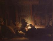 REMBRANDT Harmenszoon van Rijn The Holy Family at night oil painting artist